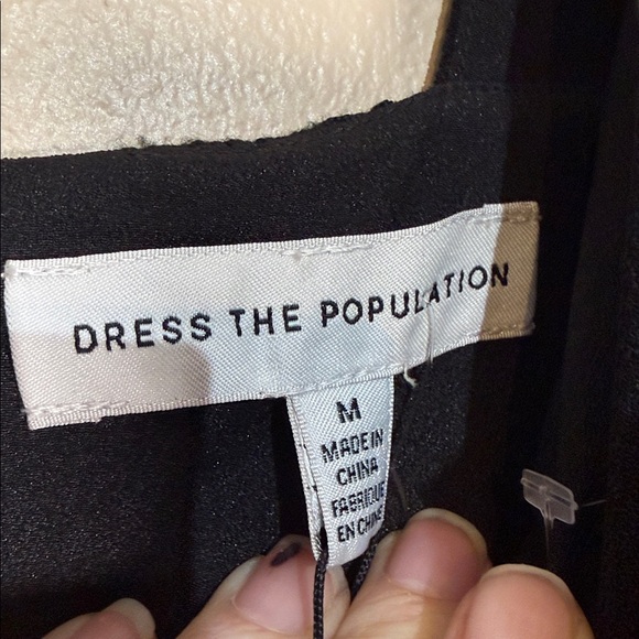 Dress the Population aspen Black Floral Lace Overlay Midi Dress with Tan Base - Picture 4 of 8